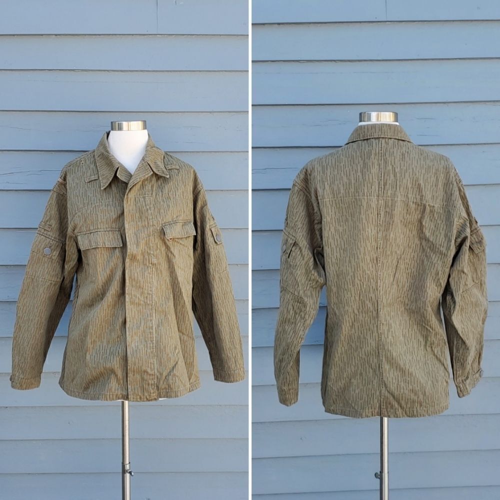 East Germany Raindrop Rain Camo Camouflage Military Issue Light Field Shacket Md